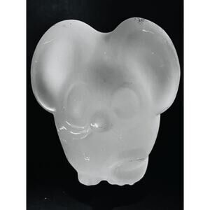 Vintage Lenox Frosted Glass Big Eye Mouse Imperial 4” Figurine